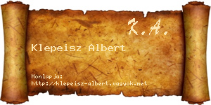 Klepeisz Albert névjegykártya